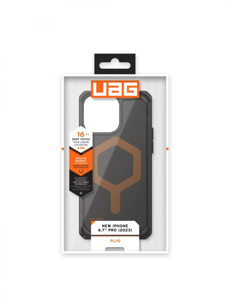 Urban Armor Gear iPhone 15 Pro Max Plyo Magsafe - musta/pronssi