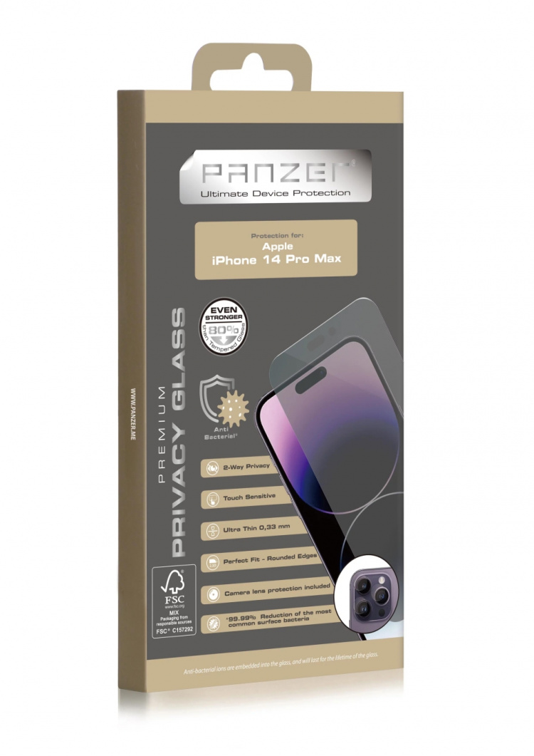 panzer iPhone 14 Pro Max Full-Fit Privacy Glass 2-way