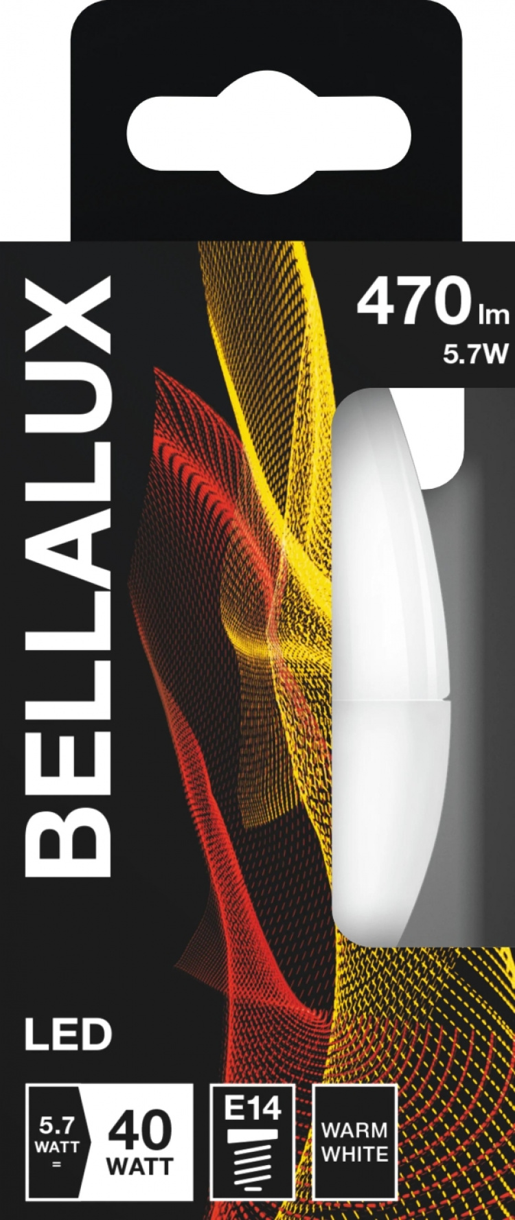 bellalux candle frosted heatsink 40W/827 E14