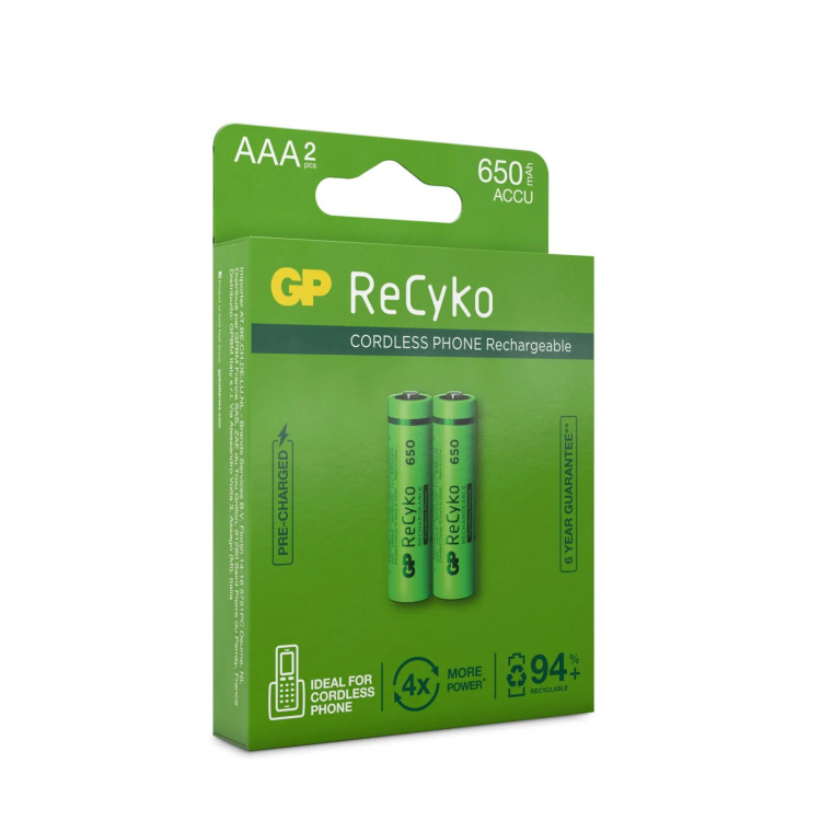 GP ReCyko NiMH 650mAh AAA 2-pakkaus (PB) GP ReCyko NiMH 650mAh AAA 2-pakkaus (PB)