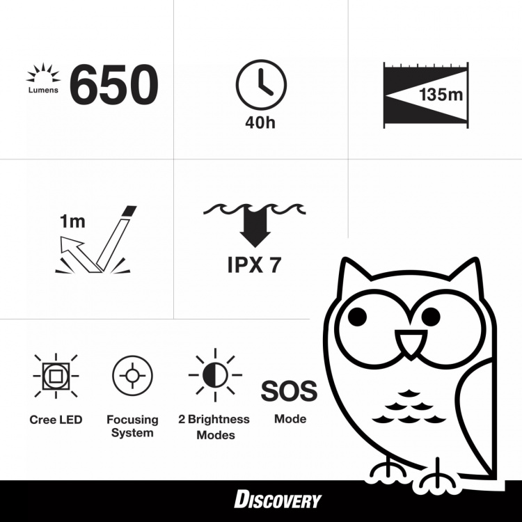 GP Discovery Torch Ursa 650Lm 1x18650