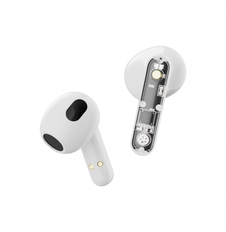 Streetz T150 TWS earphones, Transparent White