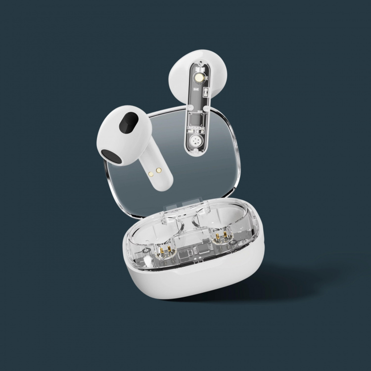 Streetz T150 TWS earphones, Transparent White