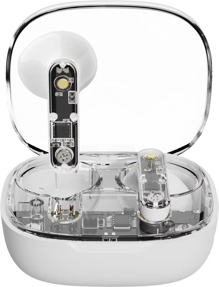 Streetz T150 TWS earphones, Transparent White