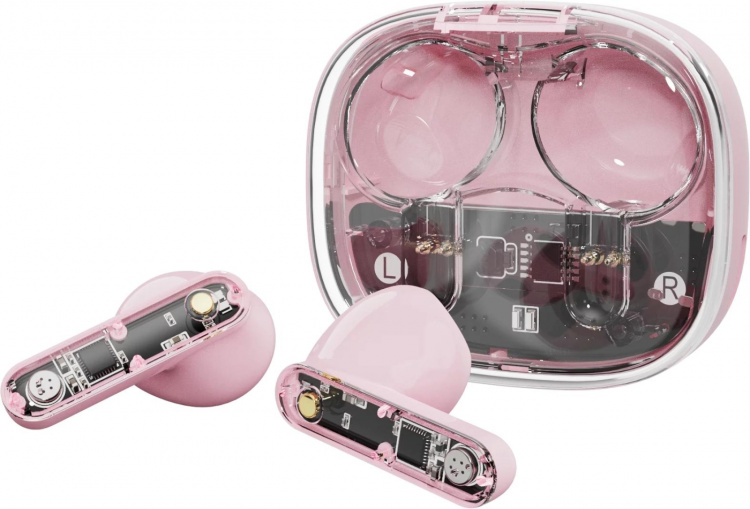 Streetz T150 TWS earphones, Transparent Pink Streetz T150 TWS earphones, Transparent Pink