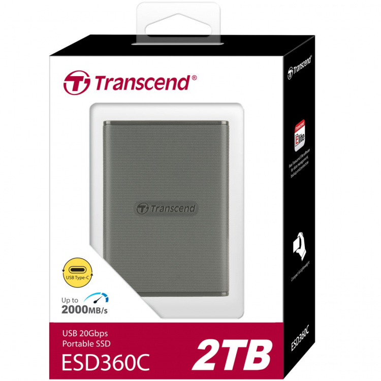 Transcend Portabel SSD ESD360C USB-C 2TB 20Gbps (R2000/W2000 Mb/s) Transcend Portabel SSD ESD360C USB-C 2TB 20Gbps (R2000/W2000 Mb/s)