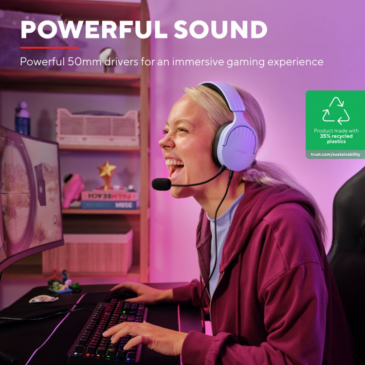 Trust GXT 489P Fayzo Gamingheadset Eco Lila