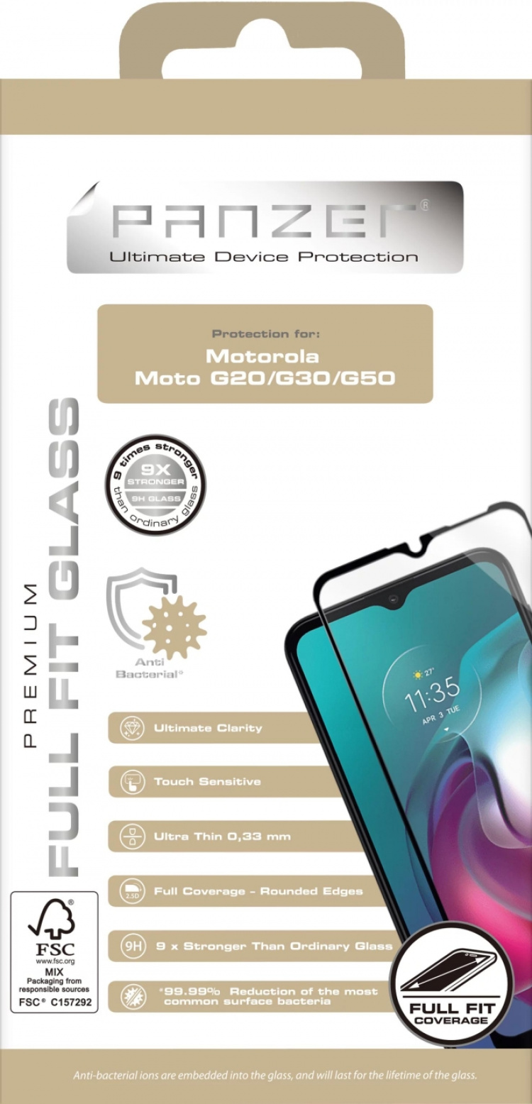 panzer Motorola Moto G20/G30/G50 Full-fit Glass Black