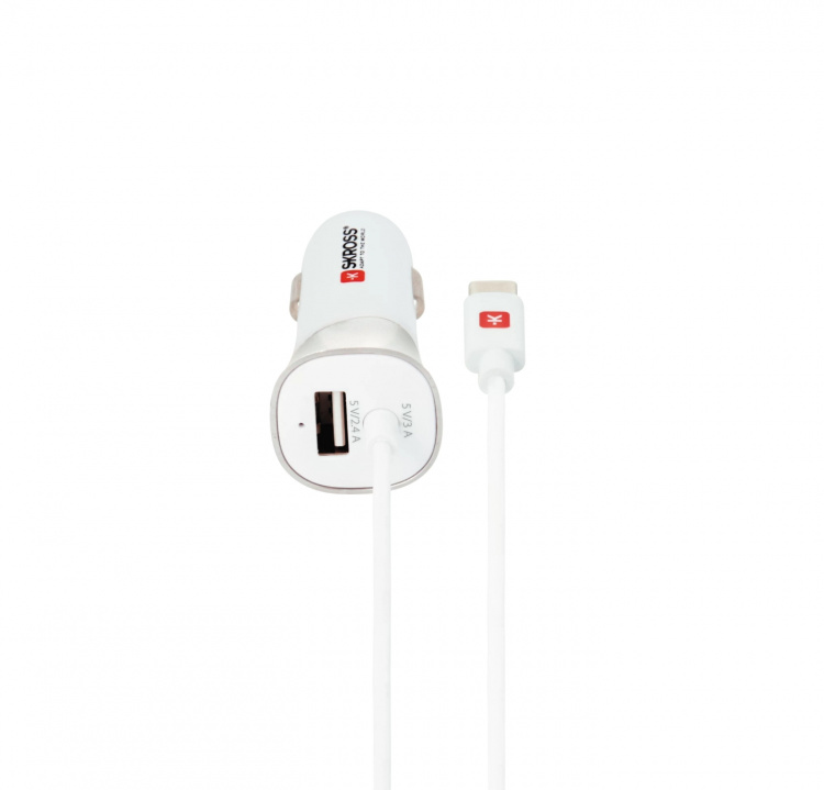 SKROSS USB-autolaturi C-tyypin kaapelilla (2.0)