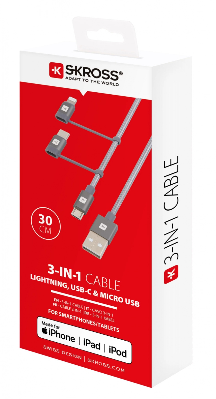 SKROSS 3in1 Cable - 30 cm