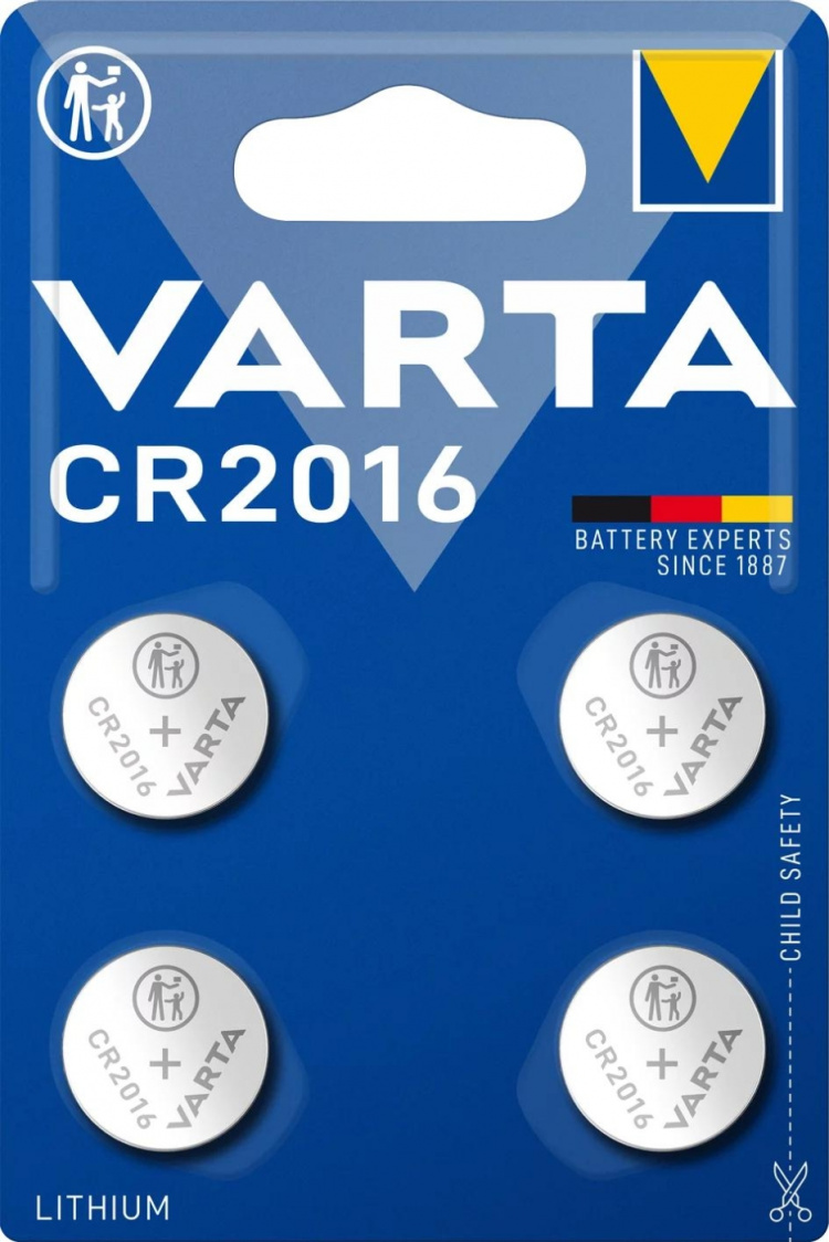 Varta CR2016 Lithium Coin 4 Pack
