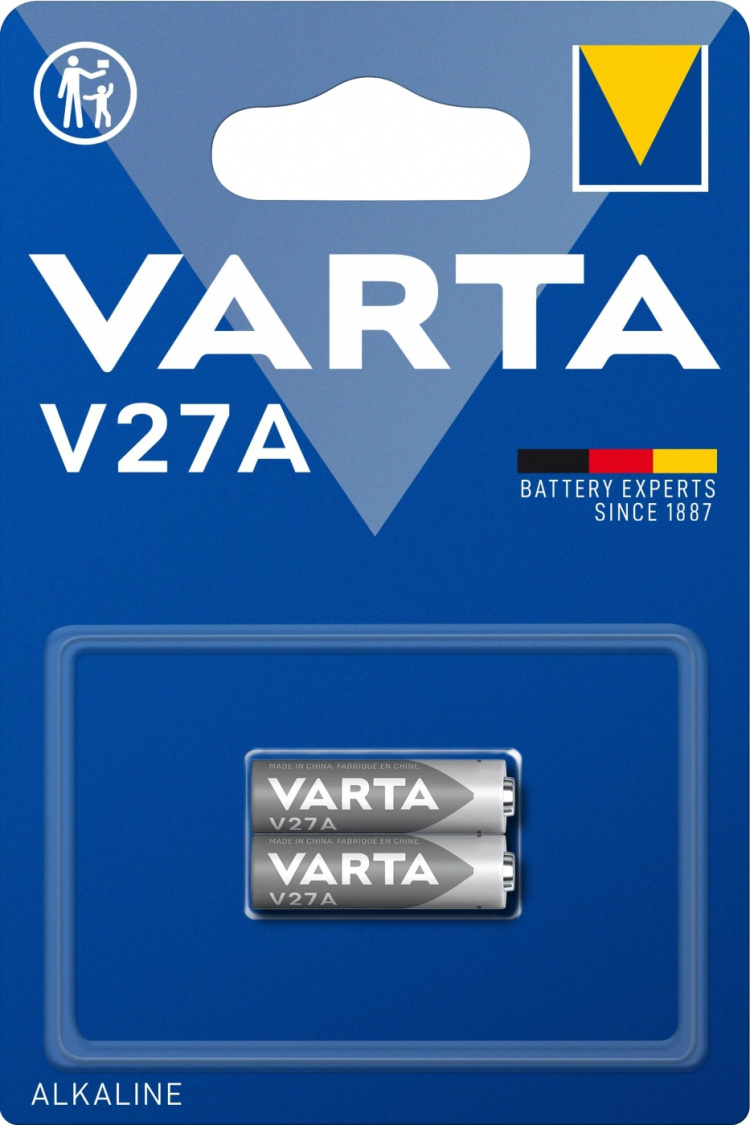 Varta V27A Alkaline Special Battery, 12V, 2 Pack