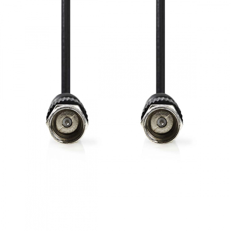 Nedis Satelliitti- ja Antennikaapeli | F uros | F uros | Niklattu | 75 Ohm | Tuplasuojattu | 1.50 m | Pyöreä | PVC | Musta | Label Nedis Satelliitti- ja Antennikaapeli | F uros | F uros | Niklattu | 75 Ohm | Tuplasuojattu | 1.50 m | Pyöreä | PVC | Musta | Label