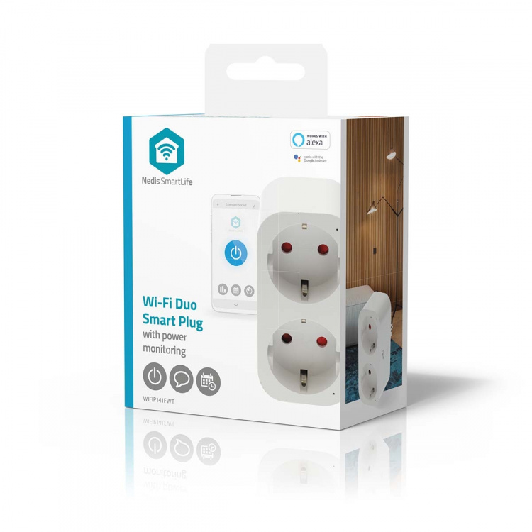 Nedis SmartLife Älypistorasia | IP21 | Virtamittari | 3680 W | Type F (CEE 7/7) | 0 - 55 °C | Android™ / IOS | 2-suuntainen | Valkoinen | 1 kpl Nedis SmartLife Älypistorasia | IP21 | Virtamittari | 3680 W | Type F (CEE 7/7) | 0 - 55 °C | Android™ / IOS | 2-suuntainen | Valkoinen | 1 kpl