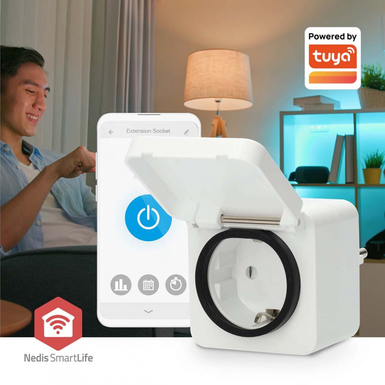 Nedis SmartLife Älypistorasia | IP44 | Virtamittari | 3680 W | Type F (CEE 7/7) | -25 - 55 °C | Android™ / IOS | Valkoinen | 1 kpl Nedis SmartLife Älypistorasia | IP44 | Virtamittari | 3680 W | Type F (CEE 7/7) | -25 - 55 °C | Android™ / IOS | Valkoinen | 1 kpl