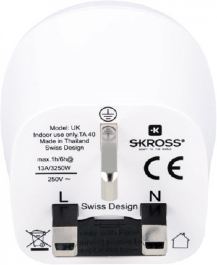 SKROSS matka-adapteri Eurooppa —> Iso-Britannia