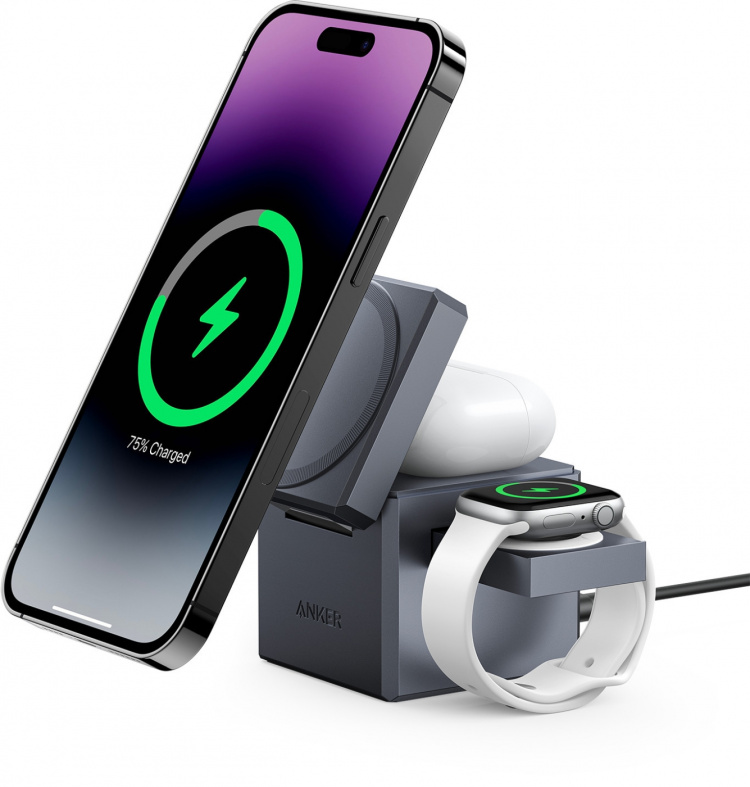 Anker 3-in-1 Cube with MagSafe -langaton latausalusta