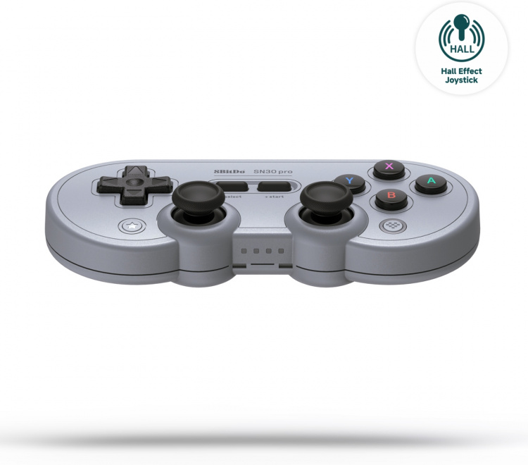 8Bitdo SN30 Pro - Hall Edition -langaton peliohjain, harmaa, Switch / PC / Android