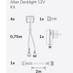 Llitt Allan Decklight kit 4-pack inkl strömadapter 12V 3000K 10lm IP67 Llitt Allan Decklight kit 4-pack inkl strömadapter 12V 3000K 10lm IP67