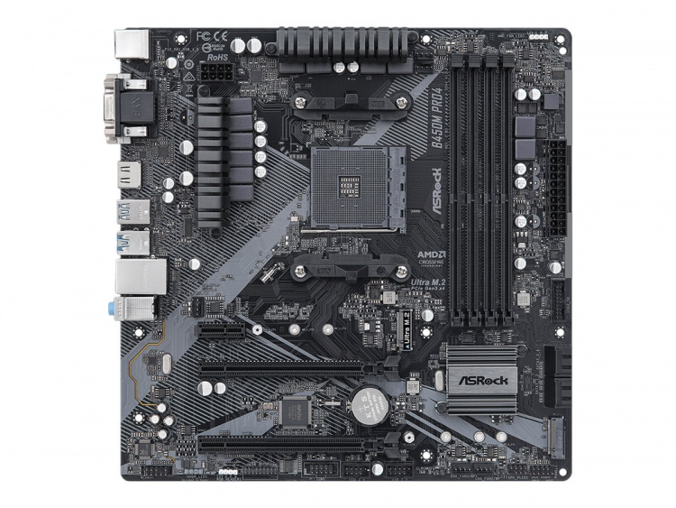 ASRock B450M Pro4 R2.0 Micro-ATX AM4 AMD B450 ASRock B450M Pro4 R2.0 Micro-ATX AM4 AMD B450