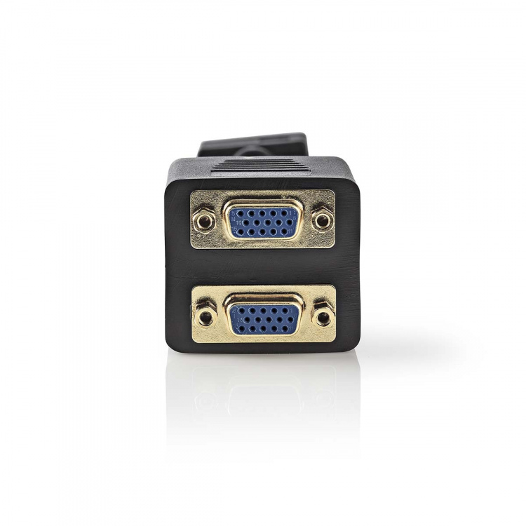 Nedis VGA-johto | VGA Uros | 2x VGA Naaras | Kullattu | Maksimi kuvantarkkuus: 1280x768 | 0.20 m | Pyöreä | ABS | Musta | Kirjekuori