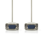 Nedis VGA-johto | VGA Uros | VGA Uros | Niklattu | Maksimi kuvantarkkuus: 1024x768 | 2.00 m | Pyöreä | ABS | Valkea | Label