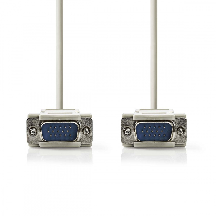 Nedis VGA-johto | VGA Uros | VGA Uros | Niklattu | Maksimi kuvantarkkuus: 1024x768 | 2.00 m | Pyöreä | ABS | Valkea | Label