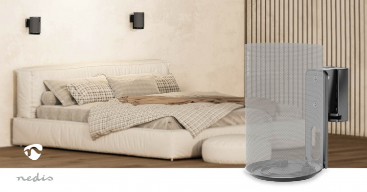 Nedis Kaiutinteline | Sopii käytettäväksi: Sonos® Era100 | Seinä | 3 kg | Kallistuva / Nivel | Kallistettava | Käänneltävä | ABS-Muovi / Metalli | Musta