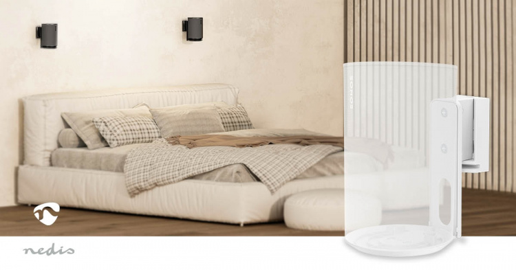 Nedis Kaiutinteline | Sopii käytettäväksi: Sonos® Era100 | Seinä | 3 kg | Kallistuva / Nivel | Kallistettava | Käänneltävä | ABS-Muovi / Metalli | Valkoinen Nedis Kaiutinteline | Sopii käytettäväksi: Sonos® Era100 | Seinä | 3 kg | Kallistuva / Nivel | Kallistettava | Käänneltävä | ABS-Muovi / Metalli | Valkoinen