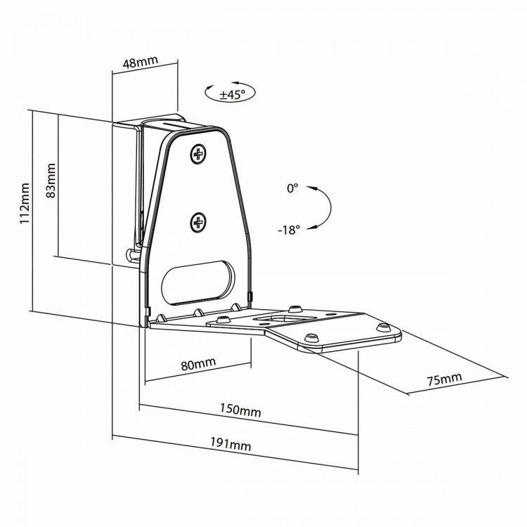 Nedis Kaiutinteline | Sopii käytettäväksi: Sonos® Era300 | Seinä | 5 kg | Kallistuva / Nivel | Kallistettava | Käänneltävä | ABS-Muovi / Metalli | Valkoinen Nedis Kaiutinteline | Sopii käytettäväksi: Sonos® Era300 | Seinä | 5 kg | Kallistuva / Nivel | Kallistettava | Käänneltävä | ABS-Muovi / Metalli | Valkoinen