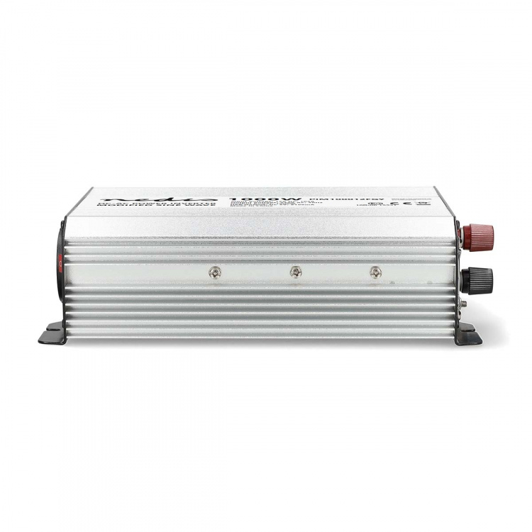Nedis Invertteri Muunnettu Siniaalto | Tulojännite: 12 V DC | Laitteen lähtövirran liittimet: Type F (CEE 7/3) / USB-A | 230 V AC 50 Hz | 1000 W | Lähtöliitännän huipputeho: 2000 W | Ruuviliitin | Hopea