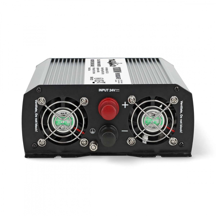 Nedis Invertteri Muunnettu Siniaalto | Tulojännite: 24 V DC | Laitteen lähtövirran liittimet: Type F (CEE 7/3) / USB-A | 230 V AC 50 Hz | 1000 W | Lähtöliitännän huipputeho: 2000 W | Ruuviliitin | Hopea Nedis Invertteri Muunnettu Siniaalto | Tulojännite: 24 V DC | Laitteen lähtövirran liittimet: Type F (CEE 7/3) / USB-A | 230 V AC 50 Hz | 1000 W | Lähtöliitännän huipputeho: 2000 W | Ruuviliitin | Hopea
