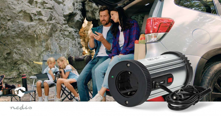 Nedis Invertteri Muunnettu Siniaalto | Tulojännite: 12 V DC | Laitteen lähtövirran liittimet: Type F (CEE 7/3) / USB-A | 230 V AC 50 Hz | 150 W | Lähtöliitännän huipputeho: 300 W | Tupakansytytinliitin | Hopea Nedis Invertteri Muunnettu Siniaalto | Tulojännite: 12 V DC | Laitteen lähtövirran liittimet: Type F (CEE 7/3) / USB-A | 230 V AC 50 Hz | 150 W | Lähtöliitännän huipputeho: 300 W | Tupakansytytinliitin | Hopea