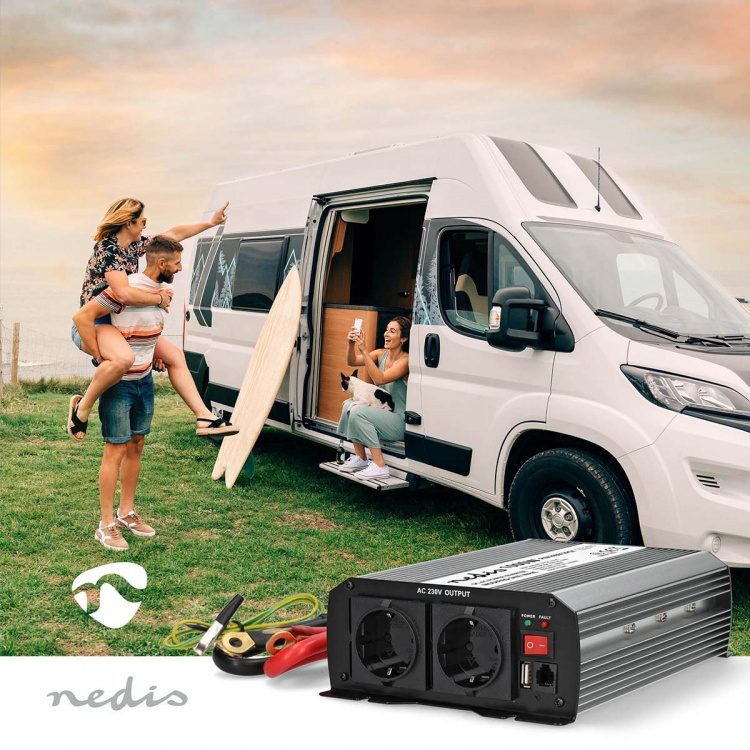 Nedis Invertteri Puhdas Siniaalto | Tulojännite: 12 V DC | Laitteen lähtövirran liittimet: Type F (CEE 7/3) / USB-A / 1x USB-C™ | 230 V AC 50 Hz | 1000 W | Lähtöliitännän huipputeho: 2000 W | Ruuviliitin | Puhdas siniaalto | Sulake | Musta Nedis Invertteri Puhdas Siniaalto | Tulojännite: 12 V DC | Laitteen lähtövirran liittimet: Type F (CEE 7/3) / USB-A / 1x USB-C™ | 230 V AC 50 Hz | 1000 W | Lähtöliitännän huipputeho: 2000 W | Ruuviliitin | Puhdas siniaalto | Sulake | Musta