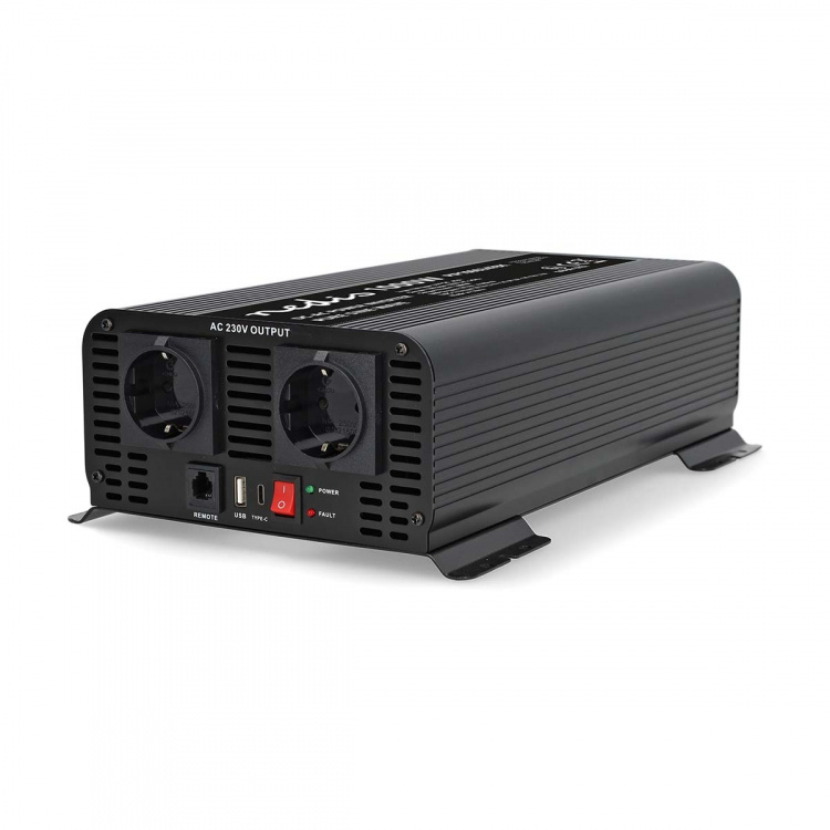 Nedis Invertteri Puhdas Siniaalto | Tulojännite: 24 V DC | Laitteen lähtövirran liittimet: Type F (CEE 7/3) / USB-A / 1x USB-C™ | 230 V AC 50 Hz | 1000 W | Lähtöliitännän huipputeho: 2000 W | Ruuviliitin | Puhdas siniaalto | Sulake | Musta Nedis Invertteri Puhdas Siniaalto | Tulojännite: 24 V DC | Laitteen lähtövirran liittimet: Type F (CEE 7/3) / USB-A / 1x USB-C™ | 230 V AC 50 Hz | 1000 W | Lähtöliitännän huipputeho: 2000 W | Ruuviliitin | Puhdas siniaalto | Sulake | Musta