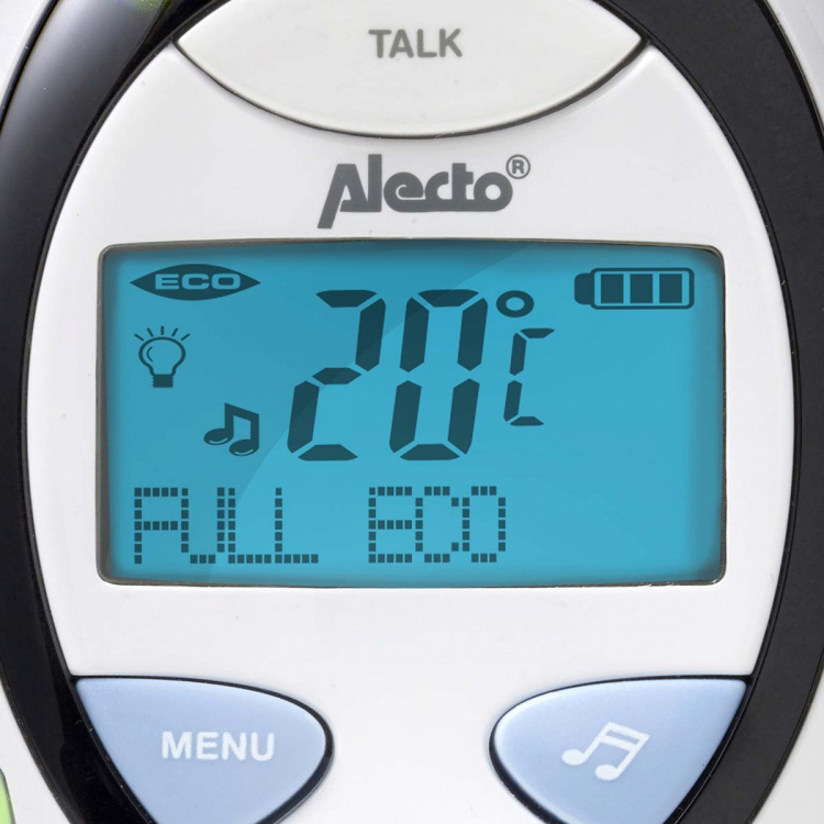 Alecto DBX-88 ECO Full Eco DECT itkuhälytin näytöllä valkoinen/sininen