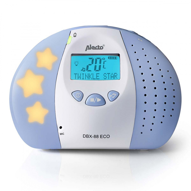 Alecto DBX-88 ECO Full Eco DECT itkuhälytin näytöllä valkoinen/sininen