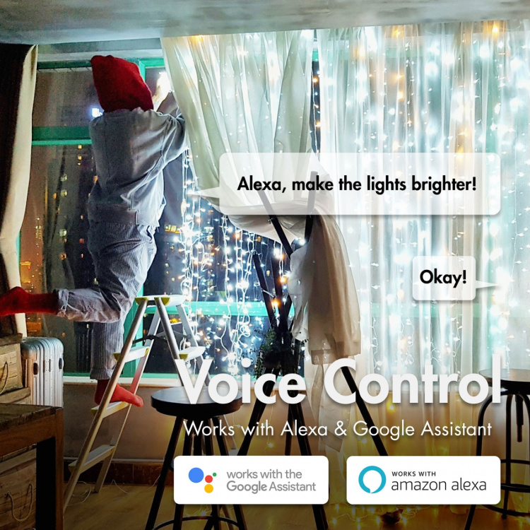 LogiLink RGB-valosilmukka kaukosäätimellä ja WiFi Tuya IP65 3 m 3 m