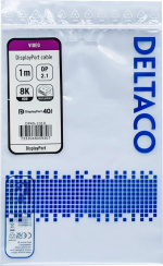 DELTACO DisplayPort cable, DP 2.1, DP40, 1,0m DELTACO DisplayPort cable, DP 2.1, DP40, 1,0m