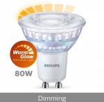 Philips Warm Glow LED -spottilamppu, GU10, 2200-2700 K, 575 lm, himmennettävä