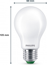 Philips Ultra Efficient LED -lamppu, E27, 4000K, 840 lm, opaalipintainen