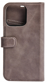 Essentials iPhone 13 Mini leather wallet, detachable, Grey