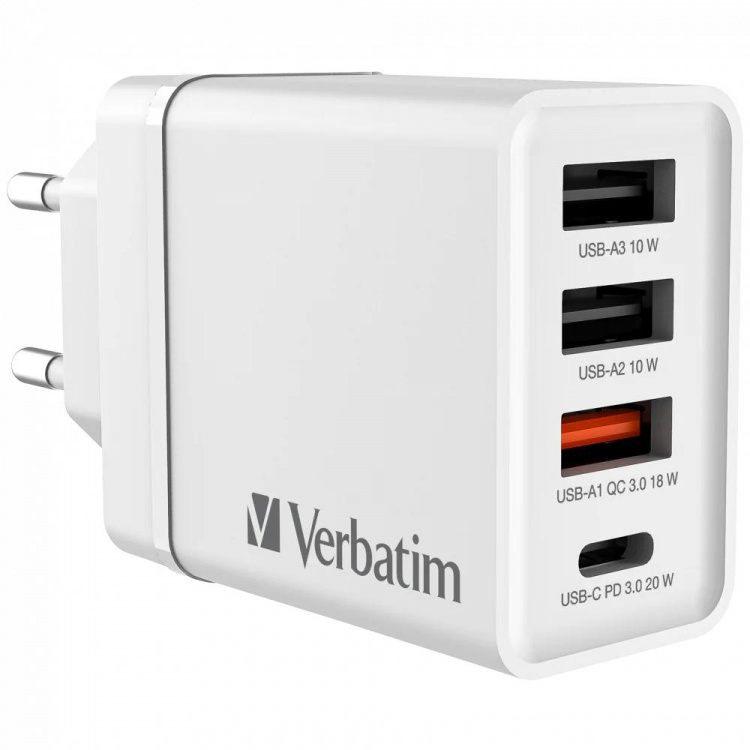Verbatim CHR-30EU2 USB Charger 30W with 1 x USB-C® PD 20W
