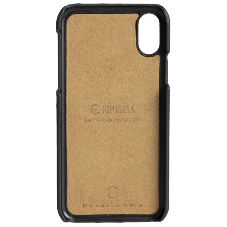 Krusell iPhone XR Sunne Cover Leather, Black
