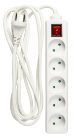 Nordic Quality 5-vägs kontakt m/brytare (D), 3m