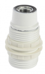 Nordic Quality Lampsockel E14 med lampskärmsring, Vit