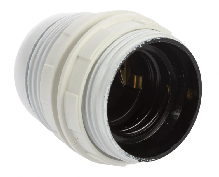 Nordic Quality Lampsockel E27 med lampskärmsring, Vit