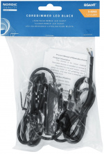 Nordic Quality Corddimmer 3-60vA 1,2+0,8m w. plug. Black