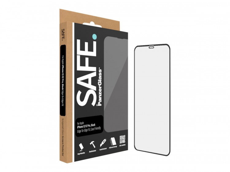 PanzerGlass SAFE. by PanzerGlass Skærmbeskytter Sort Transparent Apple iPhone 12, 12 Pro PanzerGlass SAFE. by PanzerGlass Skærmbeskytter Sort Transparent Apple iPhone 12, 12 Pro