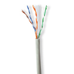 Nedis Verkkokaapeli | CAT6 | Säikeinen | U/UTP | CCA | 305.0 m | Sisäkäyttöön | Pyöreä | PVC | Harmaa | Vetolaatikko